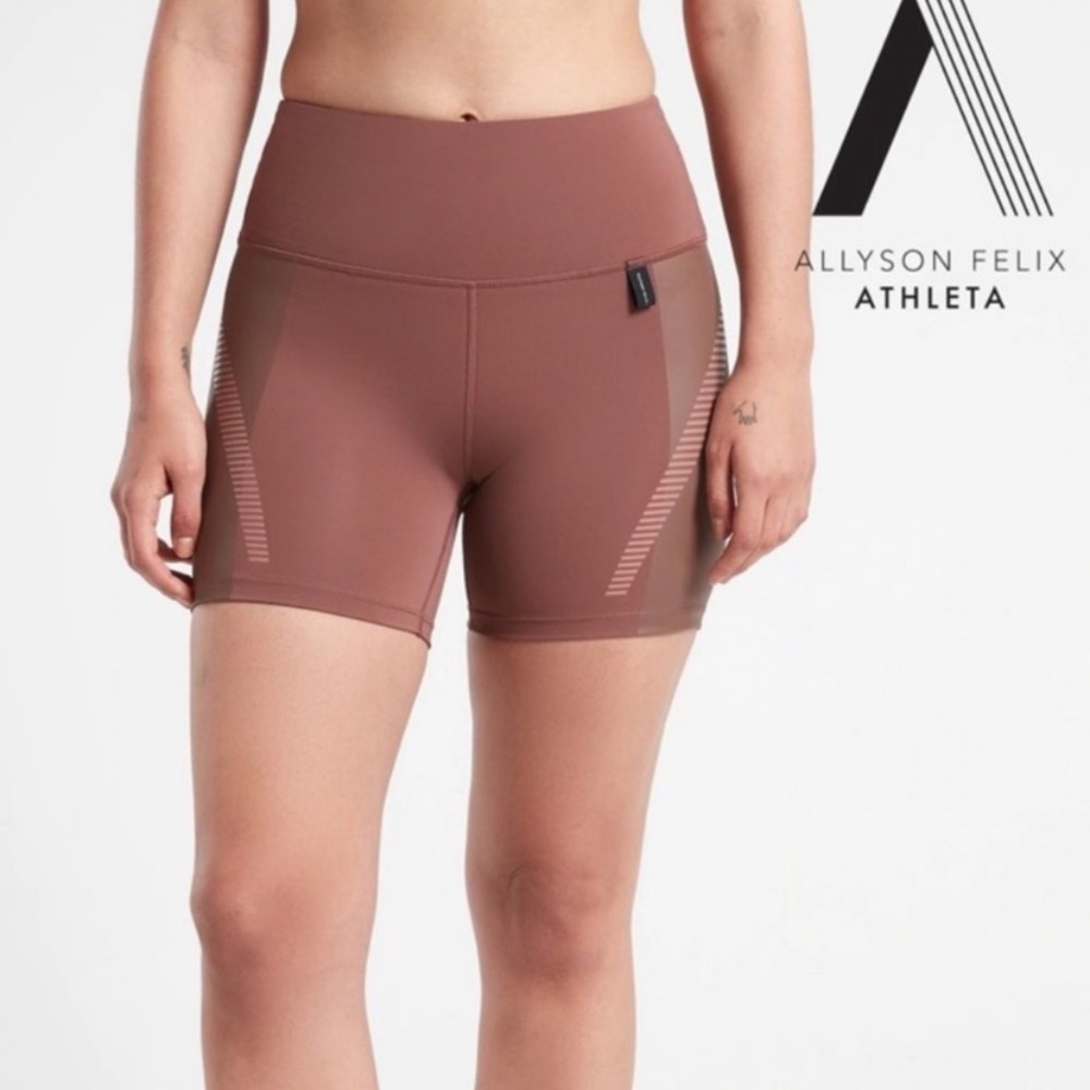 Athleta Allyson Felix Muave Biker Shorts Size Medium